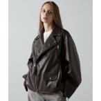 「CLEL」 ライダースジャケット M ブラウン メンズ