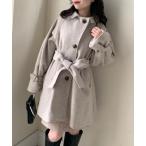 [OLIVE des OLIVE] пальто с отложным воротником FREE серый женский 