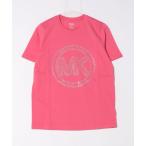 tシャツ ラインストーン MK サークル ロゴ Tシャツ レディース