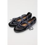 スニーカー クロシェレースアップフラットシューズ レディース