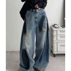  джинсы Denim Denim брюки повреждение широкий Denim женский 