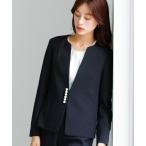 ショッピング接触冷感 ジャケット ノーカラージャケット UV CUT・速乾・接触冷感・防シワ・ストレッチ・手洗い可「多機能すぎるジャケット」ダブルピケクロス・パール調デザイ