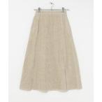 スカート ATON　LINEN VELVET SIDE SLIT SKIRT