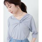 tシャツ 「sherbet line」接触冷感 選べる袖丈ねじりTシャツ レディース
