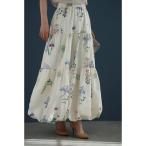 スカート ふんわり花図鑑ティアードバルーンロングスカート