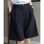 スラックス パンツ ハーフタックパンツ レディース