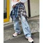 スカート 手巻きチェックボトム