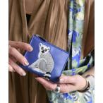 財布 sampo×ear ワオキツネザル/レザー刺しゅう折り財布 レディース