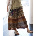 ショッピングエスニック パンツ 「チャイハネ」エスニックプリント ナリアワイドパンツ レディース