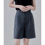 パンツ ヘザーエステルツイルタックハーフパンツ レディース