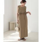 ワンピース 「低身長向けサイズあり」シャーリングレイヤード風ワンピース