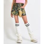 スカート ファー シッポ付き フェイクベルトミニ スカパン「キッズお揃い」 キッズ 子供服 女の子