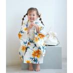 浴衣 キッズ浴衣3点セット ニコアンティーク 白地にはじける黄色のあざみ キッズ 子供 女の子