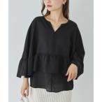 ブラウス シャツ 「好機能シリーズ」接触冷感/リネンライクフリルブラウス レディース