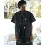 シャツ 「MLVINCE / メルヴィンス」NYLON S/S SHIRTS / ブラック 「NSS21BK」 メンズ レディース