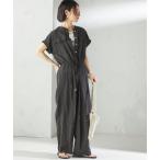 サロペット オーバーオール 「手洗い可能」ダブル ポケット ミリタリー オールインワン レディース