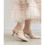 パンプス ゴールドパーツミュールパンプス