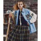 ブルゾン アウター ウールメルトン ロゴスタジャン レディース