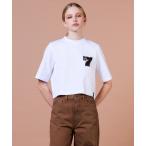 ショッピングtシャツ tシャツ スーピマコットン レザー刺繍Tシャツ レディース