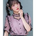 ブラウス シャツ ハートバックルシアードットブラウス レディース