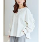 ショッピングフリル tシャツ フリル切替ポンチプルオーバー レディース