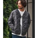 ダウンジャケット ダウン mj10865-onion quilted collarless down jacket with cursive embr