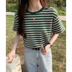 tシャツ クルーネックボーダーTシャツ レディース