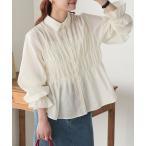 ブラウス シャツ シャーリングキャンディスリーブシャツ レディース