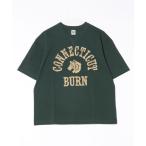 t рубашка винтажная обработка heavy небо . приспособление имеется American Casual трещина принт TEE мужской женский 