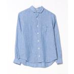 「INDIVIDUALIZED SHIRTS」 ストライプ柄長袖シャツ 30 ブルー メンズ