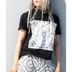 tシャツ ペイズリーバンダナ柄BIGTEE レディース