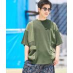 tシャツ アウトポケット付き切り替えTシャツ メンズ