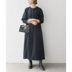 「SHIPS any」 長袖ワンピース ONE SIZE ネイビー レディース