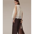 ベスト ジレ レース刺繍ベスト レディース