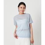 tシャツ コットンナイロン天竺 シアー クルーネック ショートスリーブTシャツ レディース