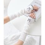  гетры для рук UV cut контакт охлаждающий лента вышивка жемчуг имеется ребра гетры для рук 50cm женский 