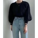 ショッピングパフスリーブ ブラウス シャツ 春夏オフィススタイルのパフスリーブ長袖シャツ レディース