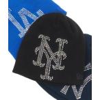 ニット帽 ニットキャップ ニューエラ ニット帽ビーニー MLB ラインストーン メンズ レディース