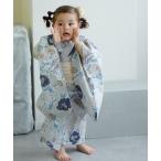 ショッピングキッズ浴衣 浴衣 キッズ浴衣3点セット utatane 薄グレーに椿唐草 キッズ 子供 女の子