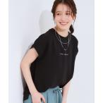 ブラウス シャツ 「S-LL/ひんやり/洗濯後しわになりにくい」程よいシアー感 ロゴTシャツブラウス レディース