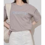 tシャツ カレッジロゴ風ワイドTシャツ レディース