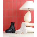 ブーツ 厚底プレーンブーツ　8990033 レディース