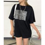 tシャツ ヒョウ柄ビッグTシャツ レディース