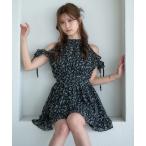 ワンピース open shoulder frill one piece / オープンショルダーフリルワンピース