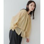 ブラウス シャツ シアーレイヤードデザインシャツ レディース