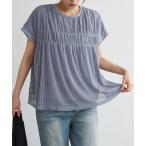 tシャツ ストライプチュール2WAYプルオーバー レディース