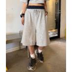 スウェットパンツ ジャージ 「napinna maison×HIINA」レイヤードウエストスウェットハーフパンツ レディース メンズ