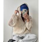 パーカー クロシェ風レースパーカー レディース