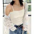 キャミソール ダブルショルダークロップド丈キャミソール