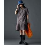 ワンピース 裾プリーツミニシャツワンピース「大きいサイズ有」GEVS.